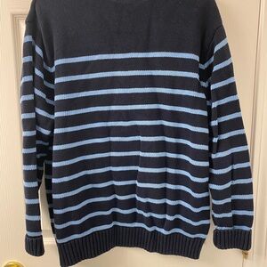 Brandy Melville Striped Blue Crewneck Sweater